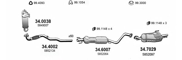 ASSO ART1754 Exhaust System